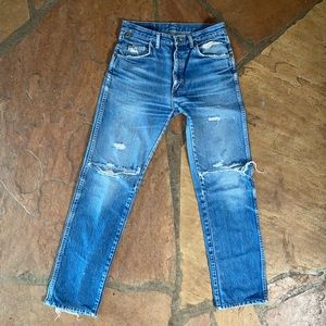 Distressed Ripped Wrangler Boyfriend Jeans